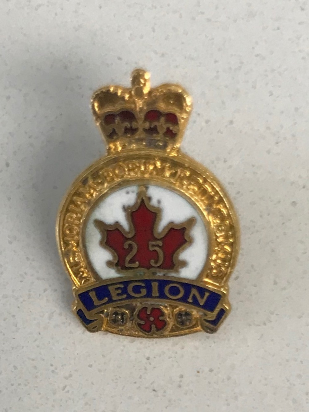 Royal Canadian Legion 25 Years of Service Lapel Hat Pin